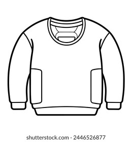 Clean and minimalist sweater outline icon, suitable for clothing-related graphics.