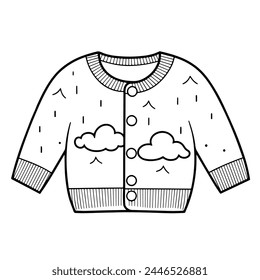 Clean and minimalist sweater outline icon, suitable for clothing-related graphics.