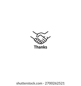 Um símbolo limpo e minimalista de unidade e gratidão. O aperto de mão reflete respeito mútuo, confiança e apreço, representando fortes relações construídas através da honestidade e do trabalho em equipe.