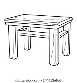 Icono de contorno de mesa limpio y minimalista, ideal para proyectos arquitectónicos.