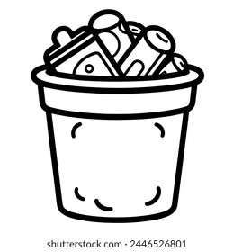 Clean and minimalist trash outline icon, ideal for environmental graphics.