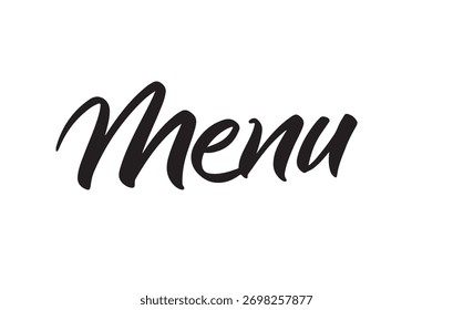 Vetor de tipografia limpo e minimalista para Menu, adequado para projetos de restaurantes modernos, simples e digitais.