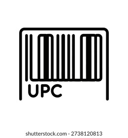 Clean, minimalist UPC barcode icon in high contrast black and white, ideal for retail, packaging, and commercial design projects.