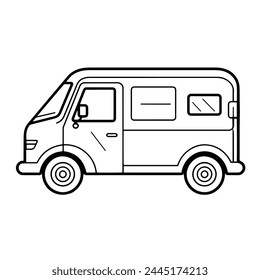 Limpio y minimalista van contorno gráfico de Vector.