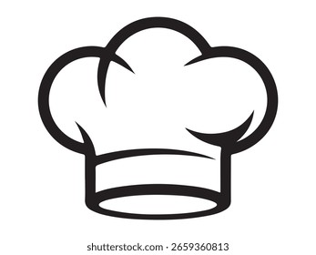 Um vetor gráfico limpo e minimalista de um chapéu de chef.