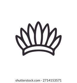 Ícone vetor minimalista limpo que retrata uma coroa chique ou uma bela cabeça tribal Ideal para emblemas logotipos e gráficos comemorativos