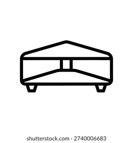 Clean and minimalist vector illustration of a black bus luggage rack, perfect for travel, transportation, and public transport design projects with a professional look.