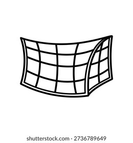 Clean and minimalist vector illustration of an empty soccer goal net, perfect for sports, competition, and achievement-themed designs.