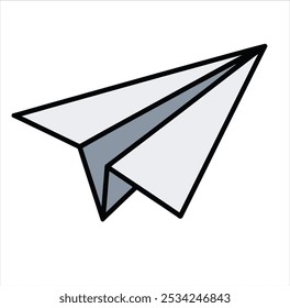 Una Ilustración vectorial limpia y minimalista de un plano de papel sobre un fondo blanco. 