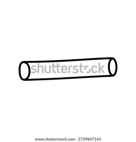 A clean, minimalist vector illustration of a seamless tube or pipe. The simple graphic is isolated on a pure white background, perfect for design projects requiring a basic element or symbol.