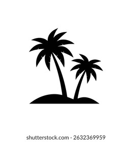Una Ilustración vectorial minimalista limpia de dos palmeras 