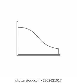 A clean, minimalist vector line drawing of a decorative architectural bracket or corbel, featuring a smooth curved profile, isolated on a white background.
