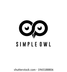 A clean and minimalist vector logo featuring a stylized owl head icon symbolizing wisdom, knowledge, insight, and vigilance. Perfect for educational institutions, tech startups, wildlife conservation 