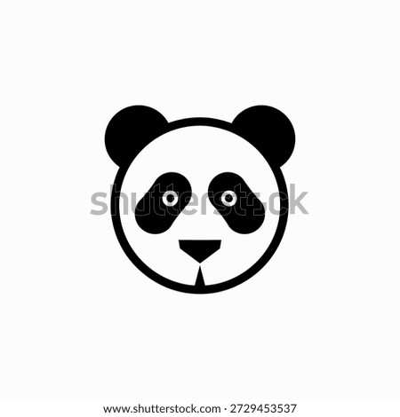 Clean minimalist vector logo featuring a sharp geometric panda head with distinctive black-and-white facial markings, rounded ears, and expressive eyes crafted in pure white on deep black background. Perfect for premium eco-conservation brands, luxury bamboo lifestyle products, modern animal welfare organizations, high-end streetwear labels, playful children's education platforms, or sophisticated Asian-inspired cafes seeking a bold, adorable, and contemporary emblem that conveys gentleness, rarity, balance, and timeless charm.