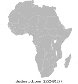 Clean, minimalist vector outline of the African continent. Perfect for creating custom maps, illustrations, and design projects. Easily customizable and scalable for any size project