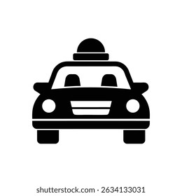 a clean minimalist vector police taxi car