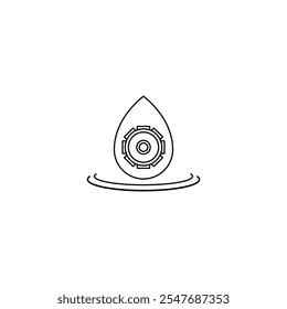 A clean, minimalist water icon, perfect for representing water-related concepts, environmental themes, and digital designs in various creative projects