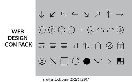 ícones minimalistas limpos da Web para Designers UIUX e Web Design e Desenvolvimento