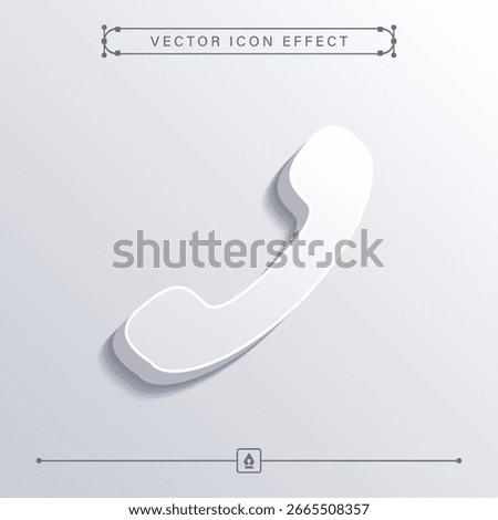 Clean Minimalistic 3D Call and Contact Icon with Smooth White Vector Effect