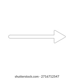 Un gráfico de flecha limpio y minimalista que apunta horizontalmente a la derecha. Este símbolo versátil es perfecto para indicar el progreso de la dirección de navegación o un siguiente paso.