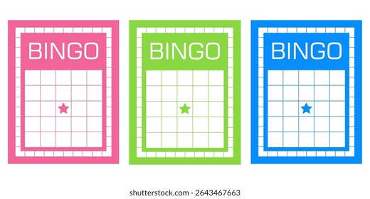 Cartão de bingo limpo e minimalista sem números. Bilhetes de jogo em branco para ilustrações de loto e keno. Folhas vetoriais para jogos de casino, conteúdo de entretenimento e materiais de apostas imprimíveis.