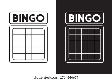Clean and minimalistic bingo card set without numbers. Blank gambling tickets for lotto and keno illustrations. Vector sheets for casino games, entertainment content and printable betting materials.