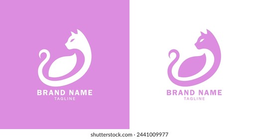 Clean and minimalistic cat silhouette logo