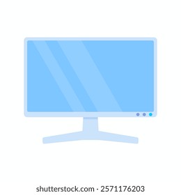 A clean and minimalistic flat design illustration of a computer monitor. Ideal for digital projects, tech-related designs, presentations, and infographics
