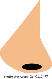 A clean, minimalistic illustration of a nose, perfect for anatomical references or character design, featuring a flat design style.