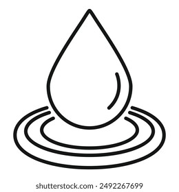 Clean, minimalistic illustration of a water drop, perfect for eco themed designs