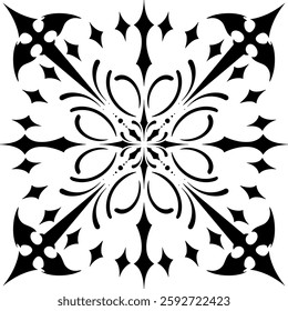 A clean and minimalistic mandala vector design, featuring balanced geometric patterns. Perfect for tattoos, branding, decorations, and spiritual artwork. Simple yet elegant for versatile use.