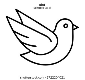 Un contorno limpio y minimalista de un pájaro con alas extendidas, perfecto para proyectos de Diseño gráfico.