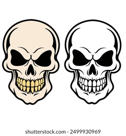 A clean and minimalistic skull vector and line art, ideal for various design projects. Perfect for incorporating into diverse creative applications.