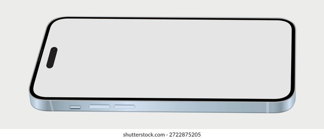 Uma maquete de smartphone limpo e minimalista com uma tela em branco. Ideal para mostrar designs de aplicativos, interfaces de usuário ou anúncios móveis.
