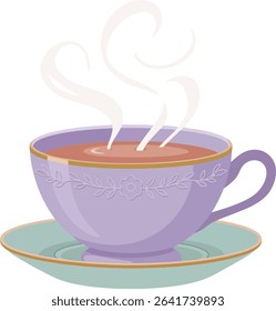 A clean and minimalistic vector illustration of a coffee cup, featuring a steaming hot beverage. Ideal for projects related to cafes, coffee lovers, or any beverage-related content.