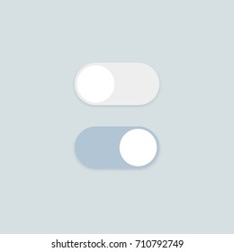 Clean minimalistic vector on/off flat toggle switch buttons template