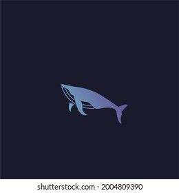 Clean and minimalistic whale inspired vector logo