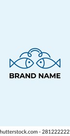 Clean mirrored fish icon for seafood branding.