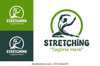 A clean mobility-focused stretching identity for physical activity businesses, flexibility classes, and wellness studios.