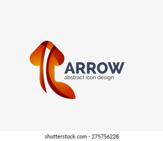 Clean modem wave design arrow company logo, business icon made of overlapping elements