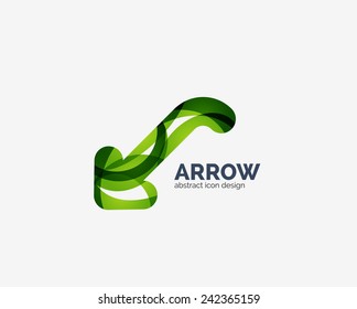 Clean moden wave design arrow company logo, business icon made of overlapping elements