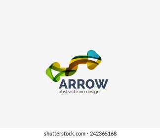 Clean moden wave design arrow company logo, business icon made of overlapping elements