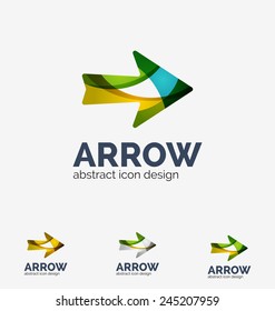Clean moden wave design arrow company logo, business icon made of overlapping elements