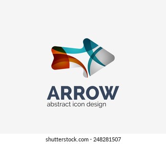 Clean moden wave design arrow company logo, business icon made of overlapping elements