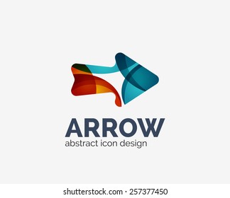 Clean moden wave design arrow company logo, business icon made of overlapping elements