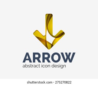 Clean moden wave design arrow company logo, business icon made of overlapping elements