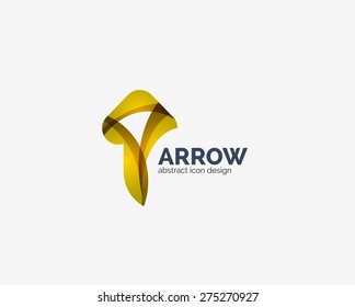 Clean moden wave design arrow company logo, business icon made of overlapping elements