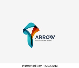 Clean moden wave design arrow company logo, business icon made of overlapping elements