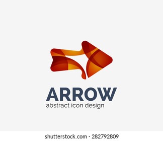 Clean moden wave design arrow company logo, business icon made of overlapping elements