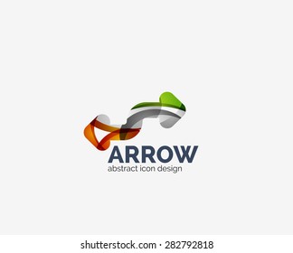 Clean moden wave design arrow company logo, business icon made of overlapping elements